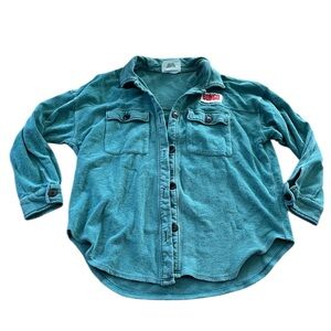 BONGO x Forever 21 Mens Teal Button-Up Shacket Size Medium